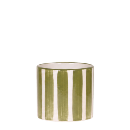 Kolibri Home | Painted Stripe sierpot - Groen - Ø6cm