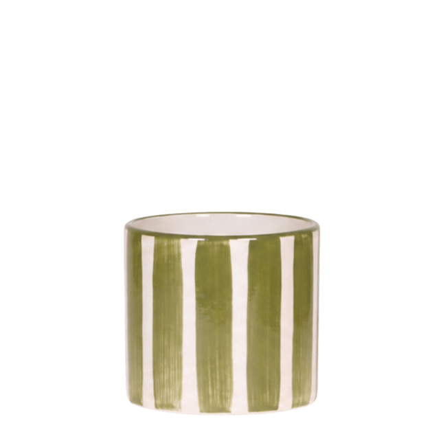 Kolibri Home | Painted Stripe sierpot - Groen - Ø6cm
