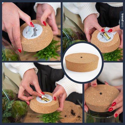 Bouchon LED L - Bouchon lumineux - Lampe LED pour terrarium - 13,2 x 11,9 x 3,5 cm
