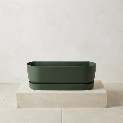 Jardinera para balcón Elho Greenville Easy Balcony D25cm - Verde hoja - Maceta