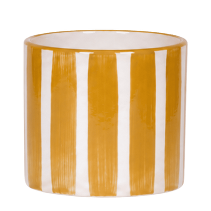 Kolibri Home | Painted Stripe sierpot - Geel - Ø12cm