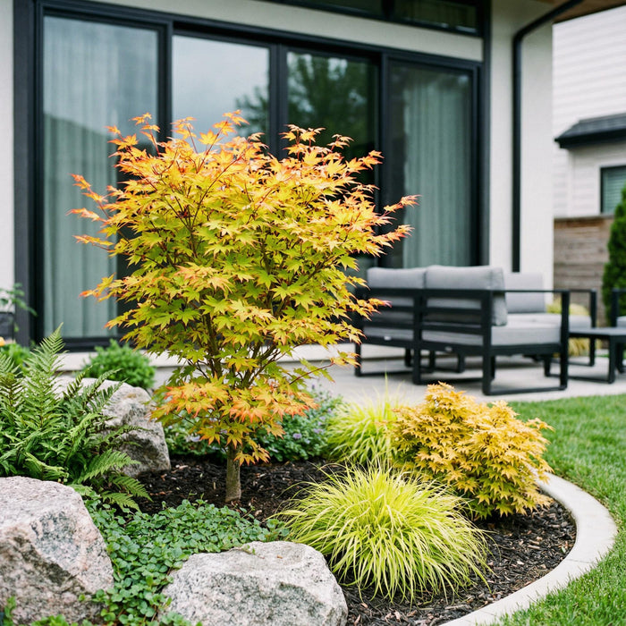 Acer palmatum Summergold - Japanse Esdoorn - Geel - ↕90cm - Ø26cm
