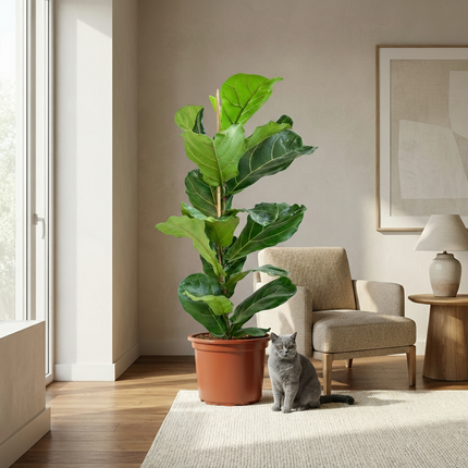 Ficus Lyrata - Vioolbladplant - ↕75-85cm - Ø21cm