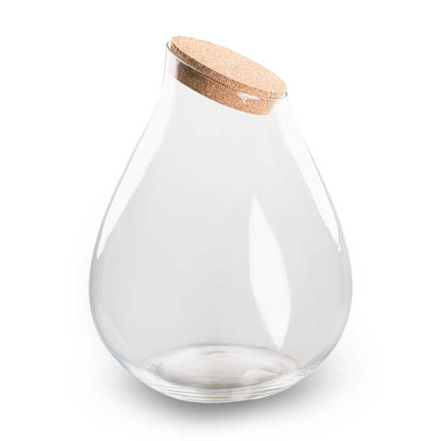 Terrariumflasche mit Korken – Tropfen XXL – Ø 34 cm ↑ 43 cm