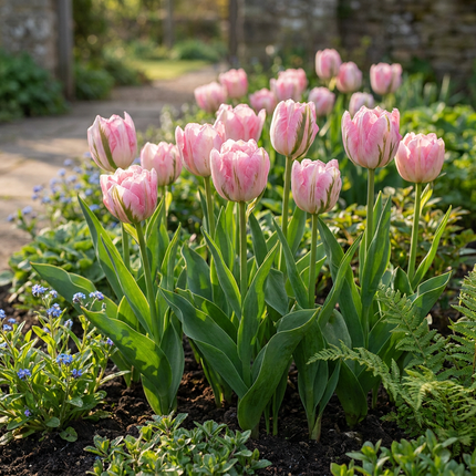 48x Tulipa Double Pink - Bloembollen - Dubbele roze tulp - Roze - Voorjaarsbloeier - Bolmaat 11/12