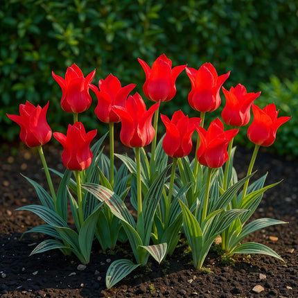 Bulbos de flores - Tulipán Greigii Rojo - Color Rojo - 15 unidades - Tamaño del bulbo 11/12 - Paquete XXL