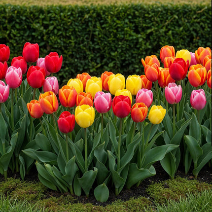 Bulbes de tulipes Darwin hybrides, mélange varié, couleurs assorties, 40 bulbes, calibre 10/12.