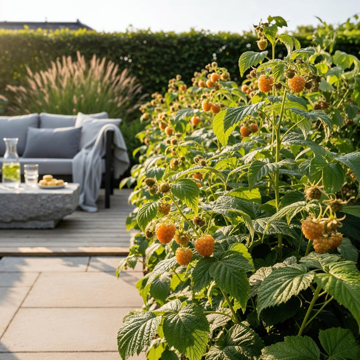 Framboos - Rubus idaeus Fallgold - Winterhard - 3 Planten - Pot 9 cm - Gele Framboos