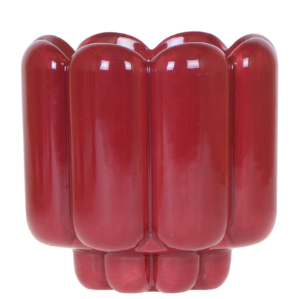 Kolibri Home | Retro Shine decorative pot - Red - Ø12cm