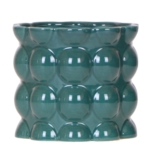Kolibri Home | Maceta decorativa Cotton Shine - Verde - Ø12cm