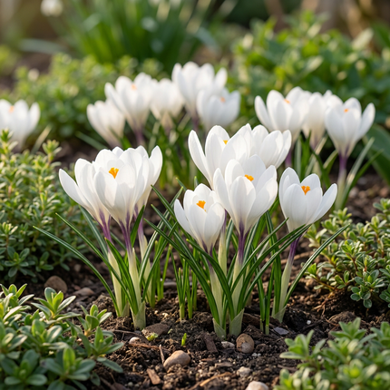 60x Crocus White - Bloembollen - Witte krokus - Diversen - Verwilderingsbol - Bolmaat 7/8