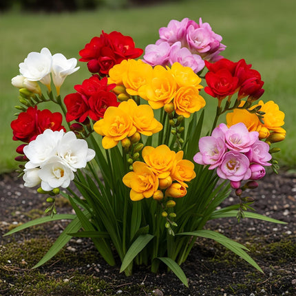 Bulbes de freesia doubles (mélange) - Couleurs variées - 40 bulbes - Calibre 5/6 - Paquet XXL