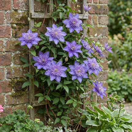 Clematis Multi Blue - Bosrank 4x - Blauw - Klimplant - Ø9cm - ↕35cm