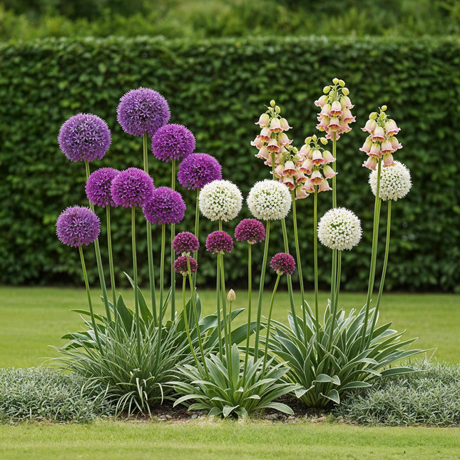 Bulbi da fiore - Mix di bulbi Allium per giardino - Vari colori - 80 pezzi - Confezione regalo