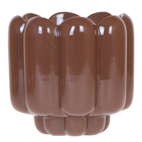 Kolibri Home | Maceta decorativa Retro Shine - Marrón - Ø12cm
