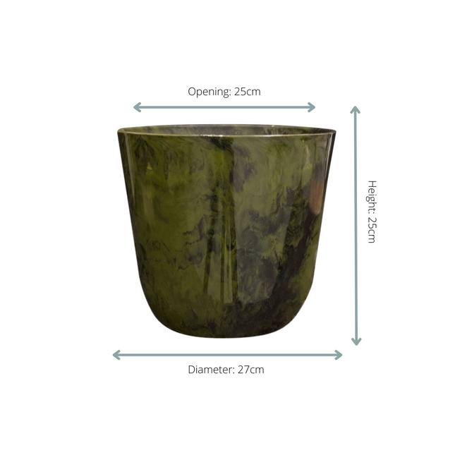 Vaso in marmo verde Palermo, diametro 27 x altezza 25