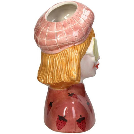 Vas Flicka jordgubbe - Rosa lerkruka - 24 cm hög