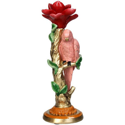 Bougeoir - Perroquet rose ↑ 26 cm - Décoration intérieure