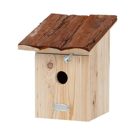 Nichoir pour mésange charbonnière - Toit en écorce d'arbre