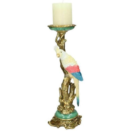 Bougeoir - Cacatoès Multicolore ↑ 35 cm