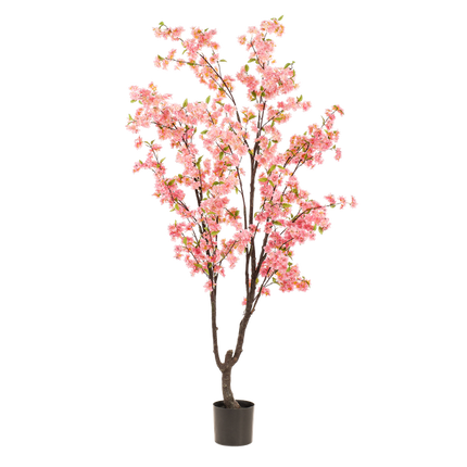 Sztuczna roślina Prunus - Kwiat Wiśni - Różowy - ↕210 cm