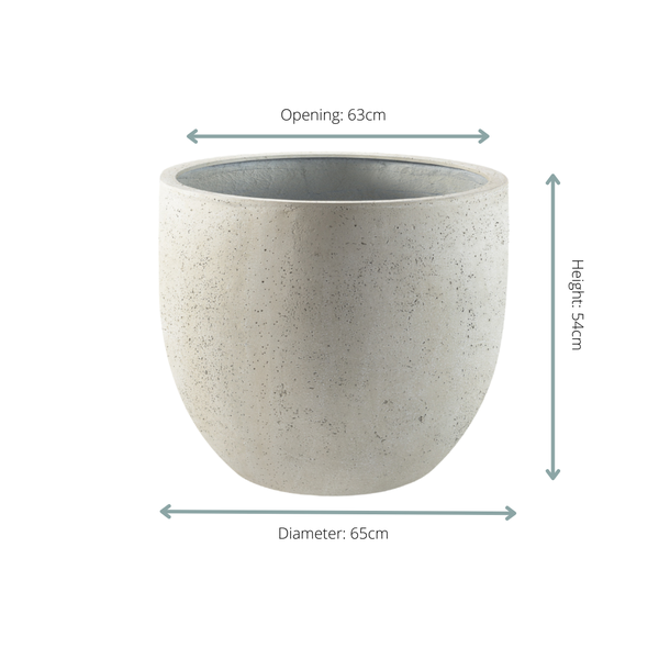 Pot Grigio New Egg Antique White - D65 x H54 - Luca Lifestyle | Betonlook Plantenbak