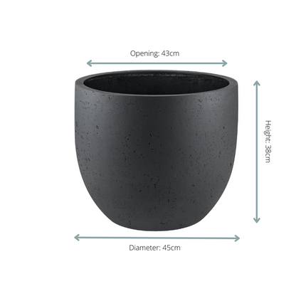 Pot Grigio New Egg Anthracite - D45 x H38 - Luca Lifestyle | Jardinière aspect béton