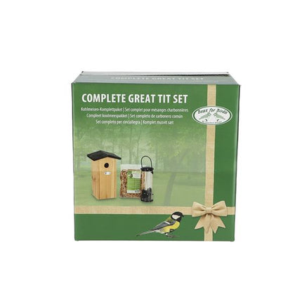 Ensemble mésange charbonnière - Nichoir et nourriture pour oiseaux - Accessoires de jardin