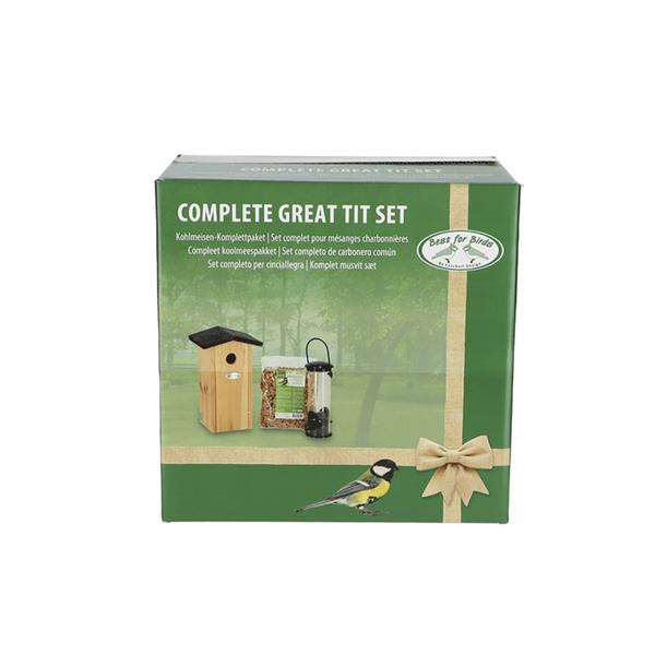 Kohlmeisen-Paket – Vogelhaus und Vogelfutter – Gartenzubehör