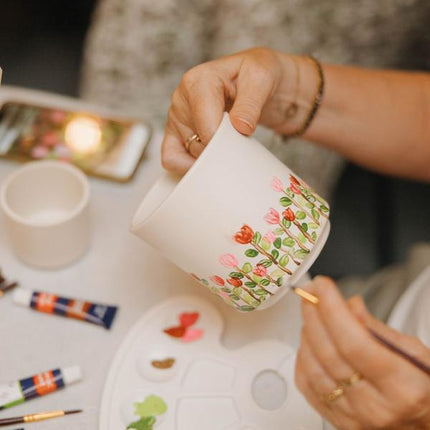 Kolibri Creatives | Kit de peinture pour décorer 4 pots de fleurs et orchidées | Pour 4 personnes | Débutant