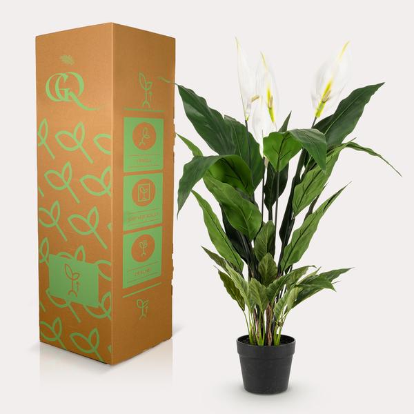 Kunstplant - Spathiphyllum - Lepelplant - ↕90cm - Ø15cm