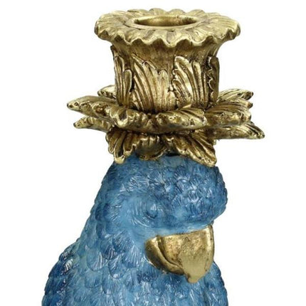 Bougeoir avec oiseau bleu - ↑ 36 cm