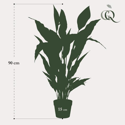 Kunstplant Spathiphyllum - Lepelplant - ↕90cm - Ø15cm