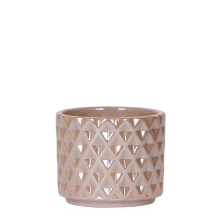 Kolibri Home | Doniczka dekoracyjna z perłą diamentową - Piaskowa - Ø6 cm