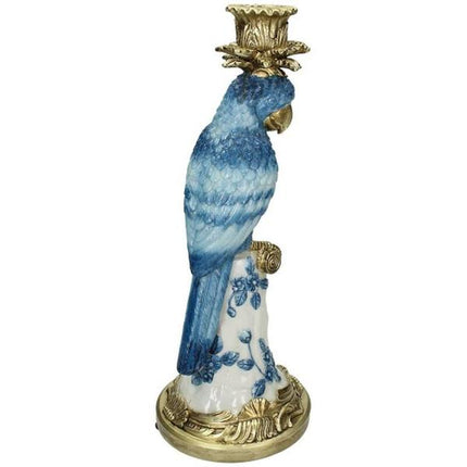 Bougeoir avec oiseau bleu - ↑ 36 cm