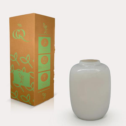 Vase en verre - M - H35 L25 - Ivoire arctique