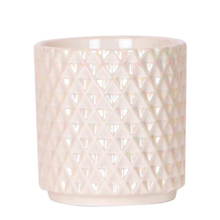 Kolibri Home | Doniczka dekoracyjna z perłą diamentową - Trawertyn - Ø9 cm