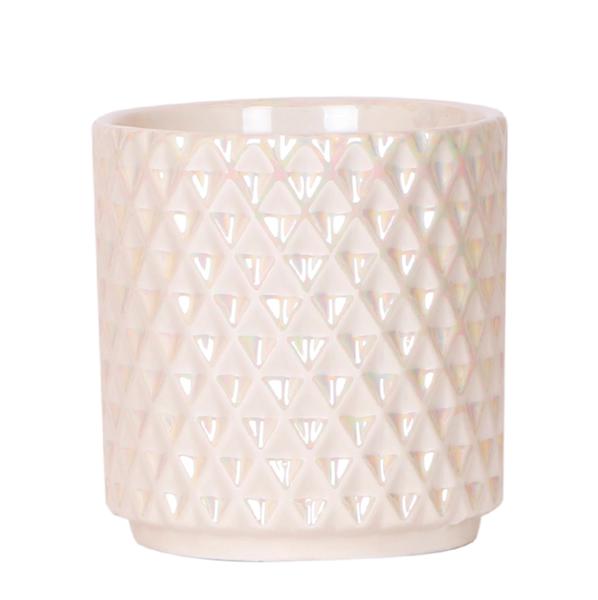 Kolibri Home | Maceta decorativa Diamond Pearl - Travertino - Ø9cm