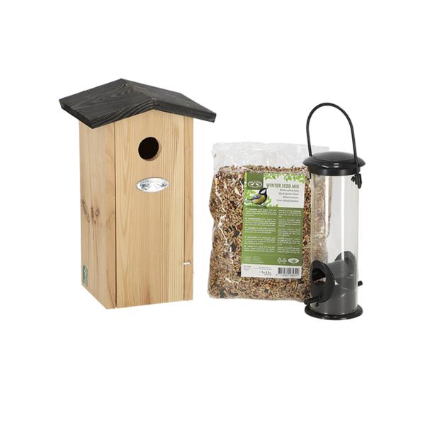 Kohlmeisen-Paket – Vogelhaus und Vogelfutter – Gartenzubehör