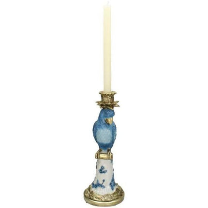 Bougeoir avec oiseau bleu - ↑ 36 cm