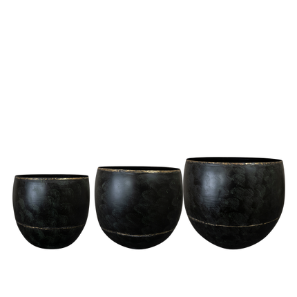 Pot - Black - Belia vintage black - set of 3