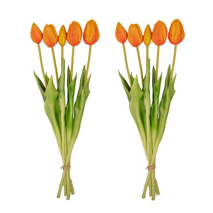 Vase Jessie Strik + 10x real touch Tulpaner Orange