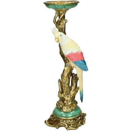 Bougeoir - Cacatoès Multicolore ↑ 35 cm