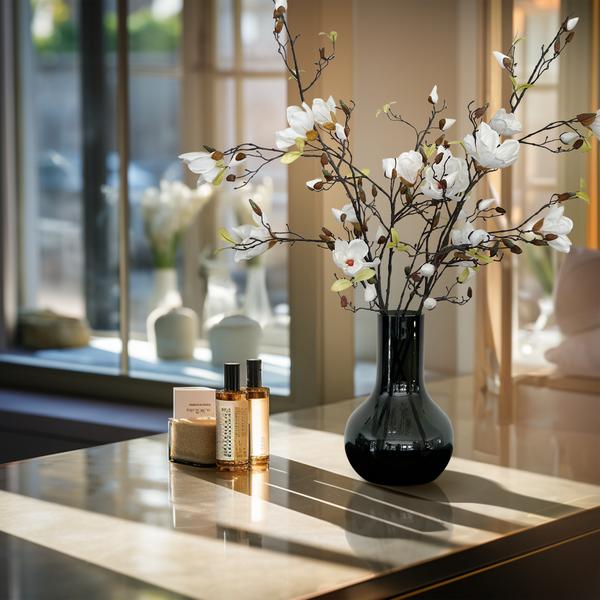 Künstliche Blumen Solo – Creme – Magnolienzweige – 4 Stück – ↕105 cm