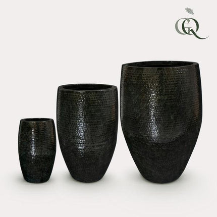 Set of 3 pots - Thom Black metal - Large