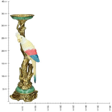 Bougeoir - Cacatoès Multicolore ↑ 35 cm
