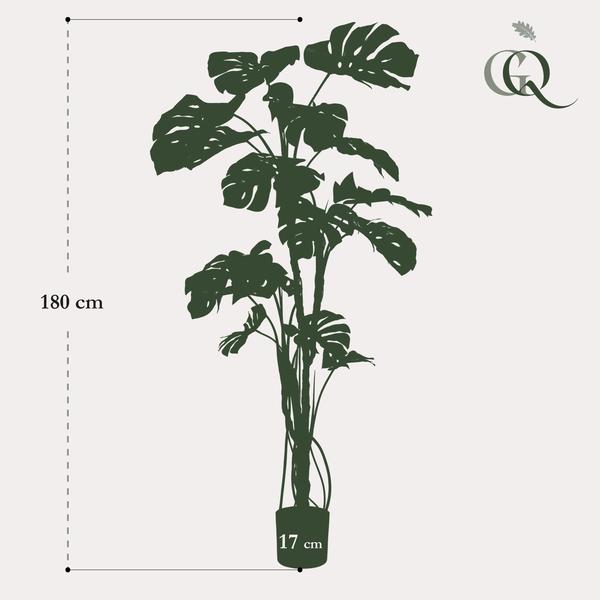 Kunstplant - Monstera  - Gatenplant - ↕180cm - Ø17cm