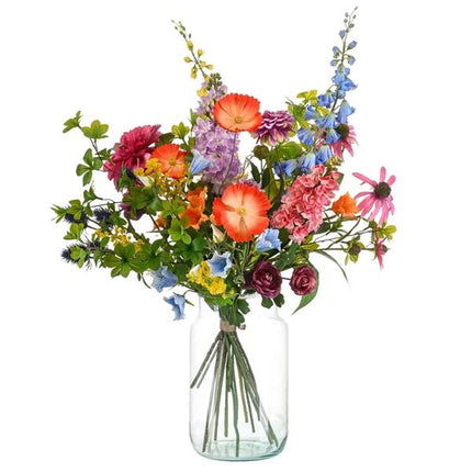 Bouquet Harmonie Vibrante - 90 cm - Fleurs artificielles - Fleurs en soie