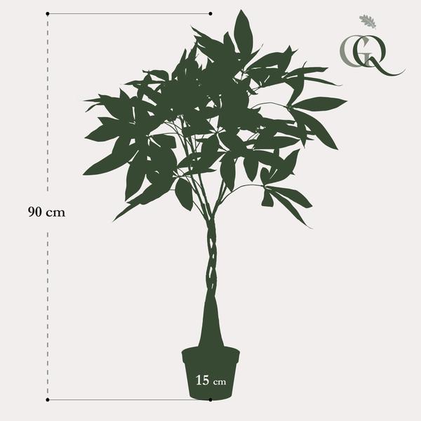 Kunstplant - Pachira Aquatica - Geldboom - ↕90cm - Ø15cm
