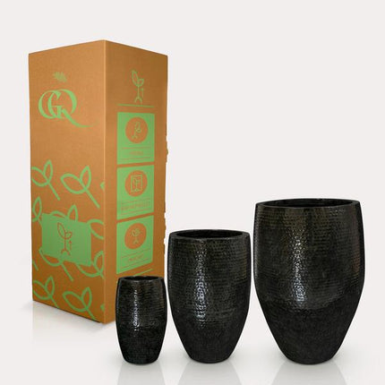 Set of 3 pots - Thom Black metal - Large
